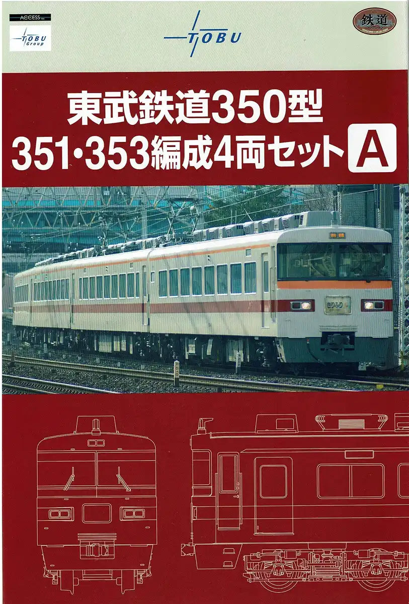 Tomytec 4-Car Railway Collection Tobu Type 350 351/353 Formation Set A- Japan Figure Store - #1 Bring To You The Best Japanese Goods