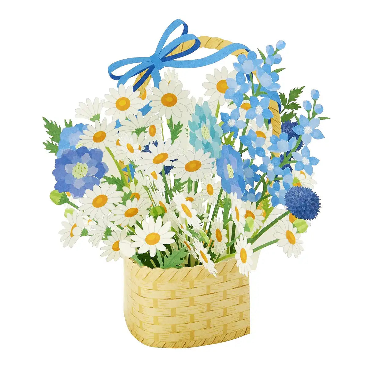 Sanrio Blue Flower Basket Laser Cut Greeting Card - Overseas Shipping Available- Japan Figure Store - #1 Bring To You The Best Japanese Goods
