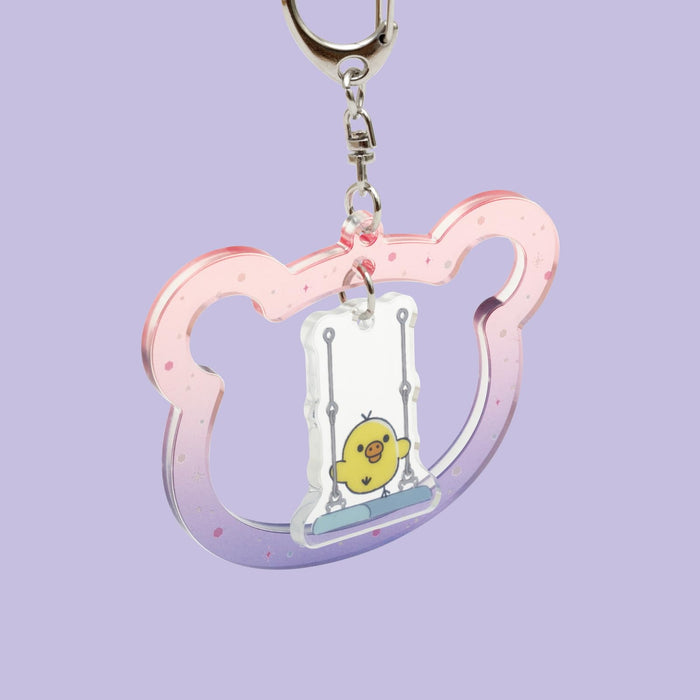 San-X Rilakkuma Sleeping With You Acrylic Keychain Kiiroitori Ab15102