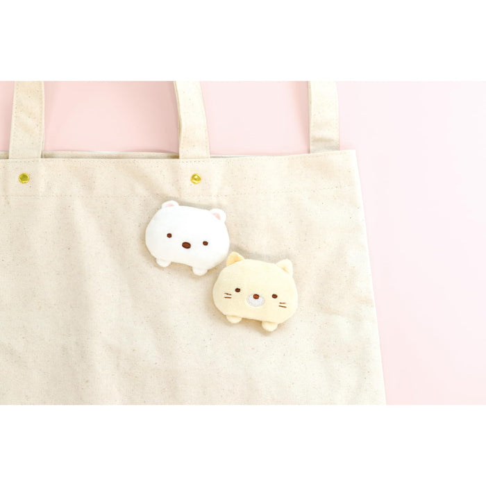 San-X Sumikko Gurashi Polar Bear Plush Badge - Cute Collectible Ab17301