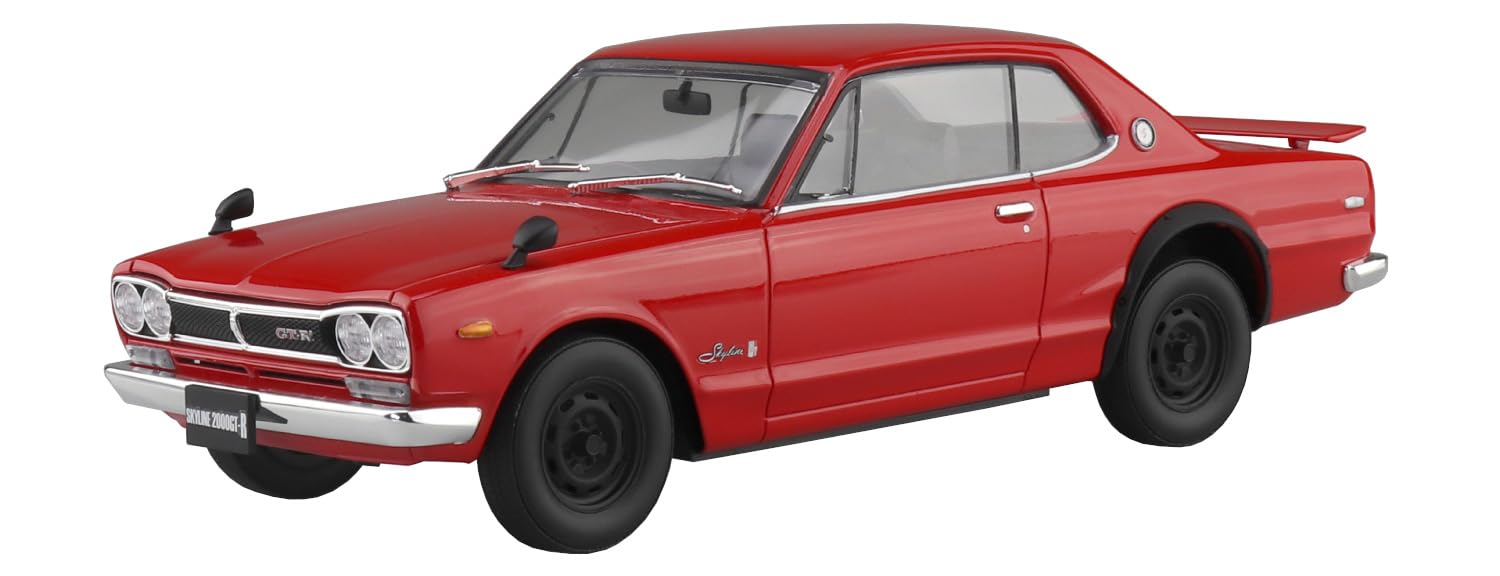 Aoshima 1/24 Snap Car Skyline GT-R 1970 Red Model