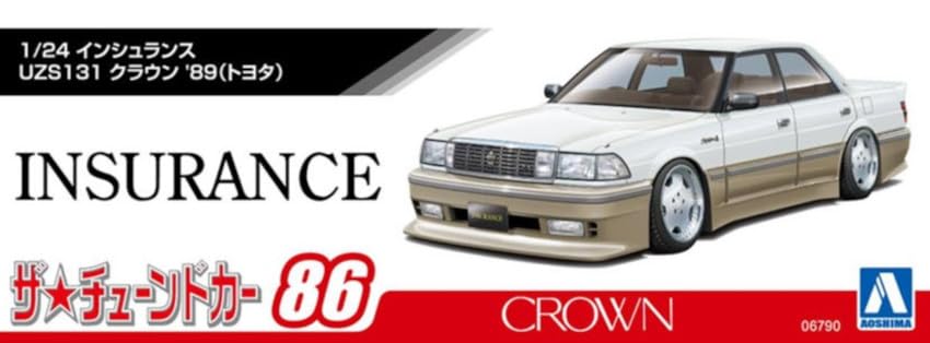 Modèle en plastique de la série Toyota Crown 1989 de la série Tuned Car d'Aoshima 1/24