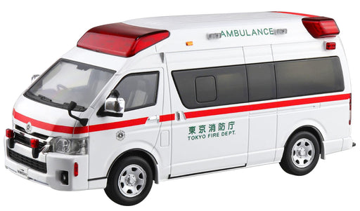 Aoshima 1/32 Toyota Himedic Ambulance Snap Kit Color-Coded Model