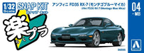 Aoshima 1/32 Rx-7 Montego Blue Plastic Model Kit - Snap Together