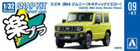 Aoshima 1/32 Suzuki JB64 Jimny Yellow Snap Kit by Bunka Kyozai