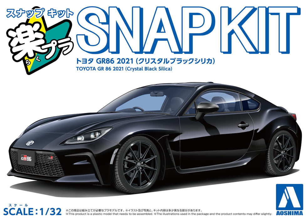 Aoshima 1/32 Rakupla Toyota Gr86 2021 Black Model Kit Pre-Colored