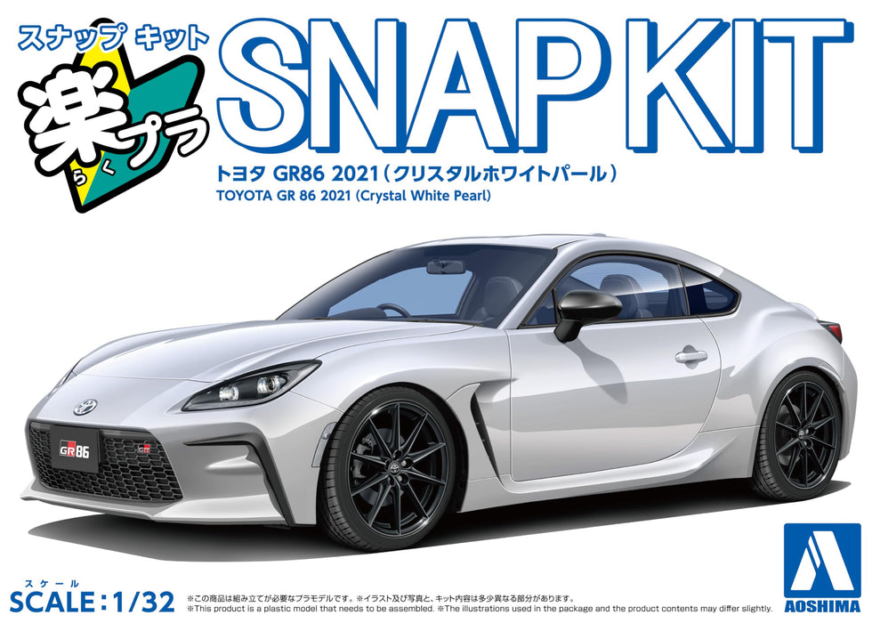 Aoshima 1/32 Toyota Gr86 2021 Crystal White Pre-Colored Model Kit