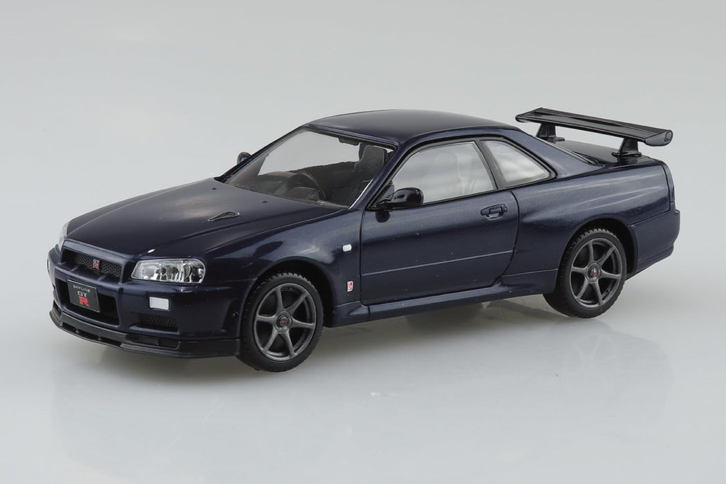 Aoshima 1/32 Nissan R34 Skyline GT-R Midnight Purple Snap Kit Model Car