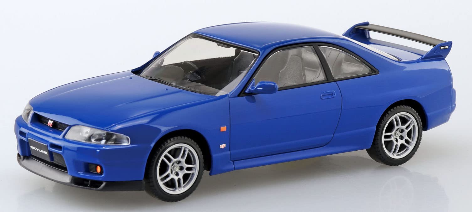 Kit de montage Aoshima 1/32 Nissan R33 Skyline GT-R Bleu Modèle pré-coloré