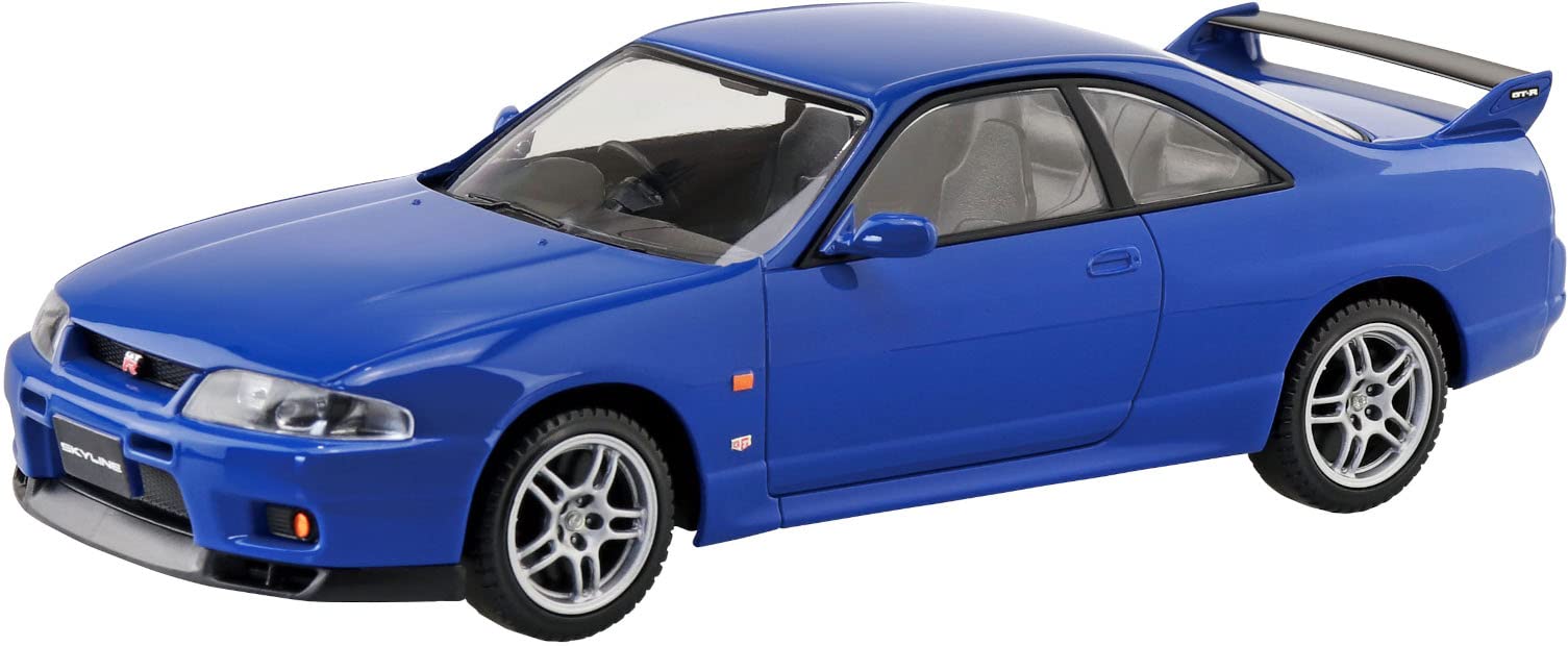 Kit de montage Aoshima 1/32 Nissan R33 Skyline GT-R Bleu Modèle pré-coloré