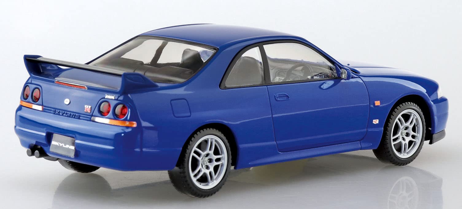 Kit de montage Aoshima 1/32 Nissan R33 Skyline GT-R Bleu Modèle pré-coloré