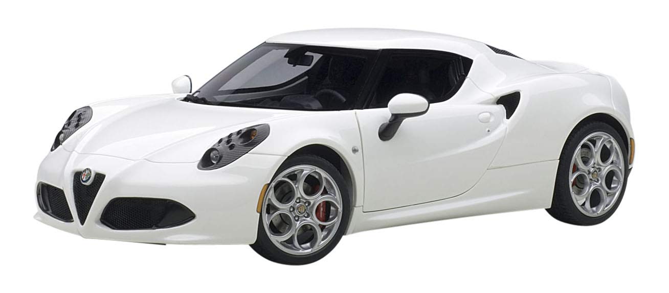 Modèle réduit de voiture moulée sous pression Alfa Romeo 4C blanche Autoart 1/18