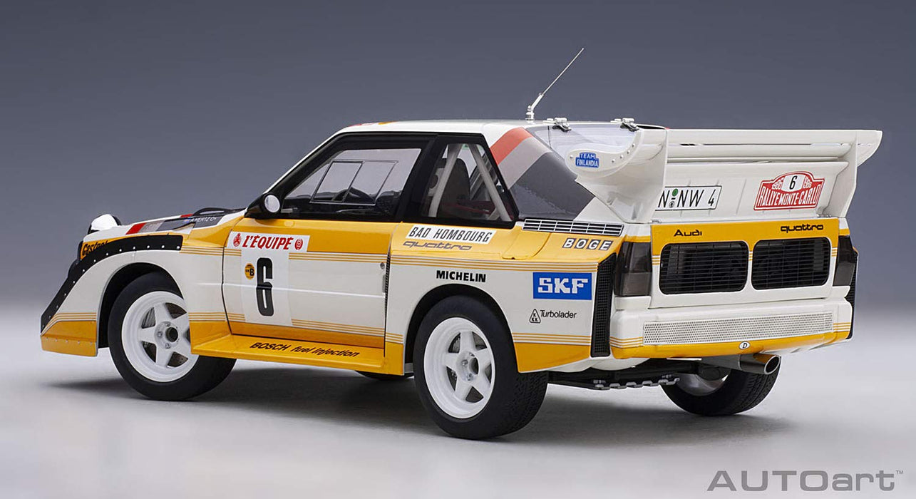 Autoart 1/18 Audi Sport Quattro S1 WRC 1986 Mikkola Hertz Modèle de rallye de Monte Carlo