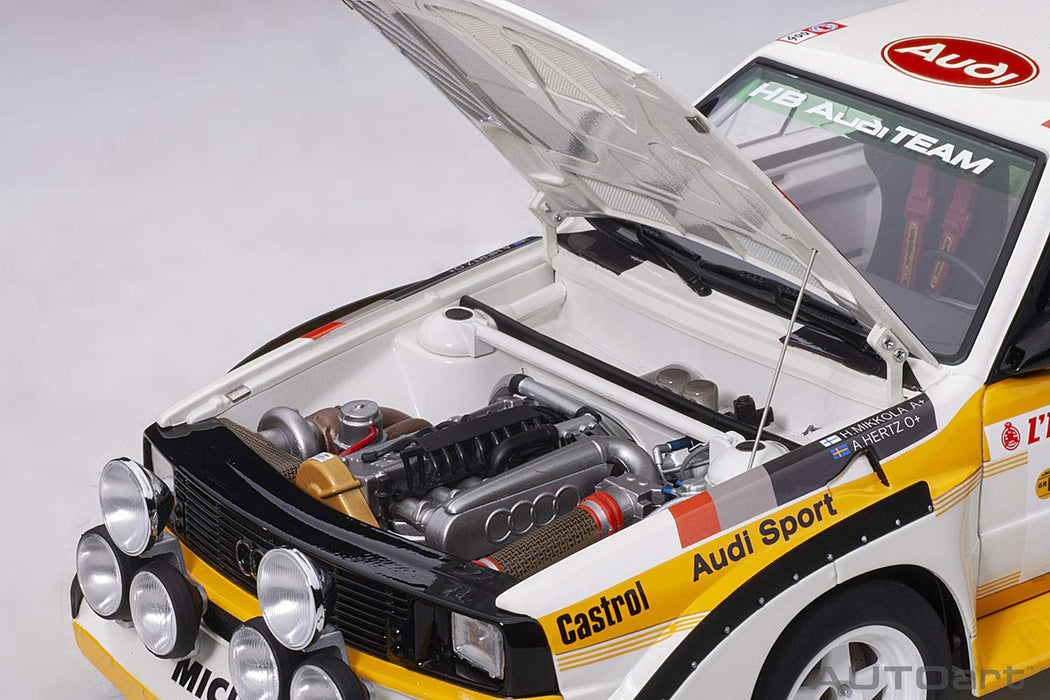 Autoart 1/18 Audi Sport Quattro S1 WRC 1986 Mikkola Hertz Monte Carlo Rally Model