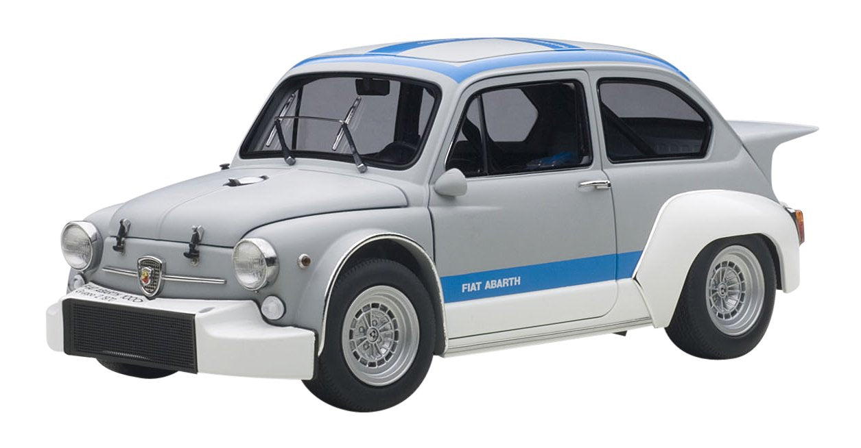 Autoart Fiat Abarth 1000 TCR, Modellauto im Maßstab 1/18, Grau mit blauen Streifen