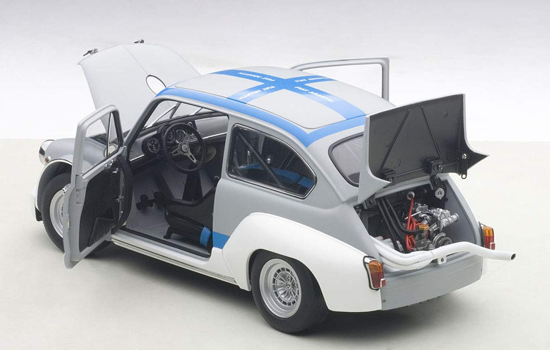 Autoart Fiat Abarth 1000 TCR, Modellauto im Maßstab 1/18, Grau mit blauen Streifen