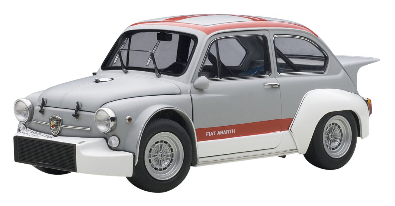 Modèle réduit de voiture Fiat Abarth 1000 Tcr à rayures grises et rouges à l'échelle 1/18 de Autoart