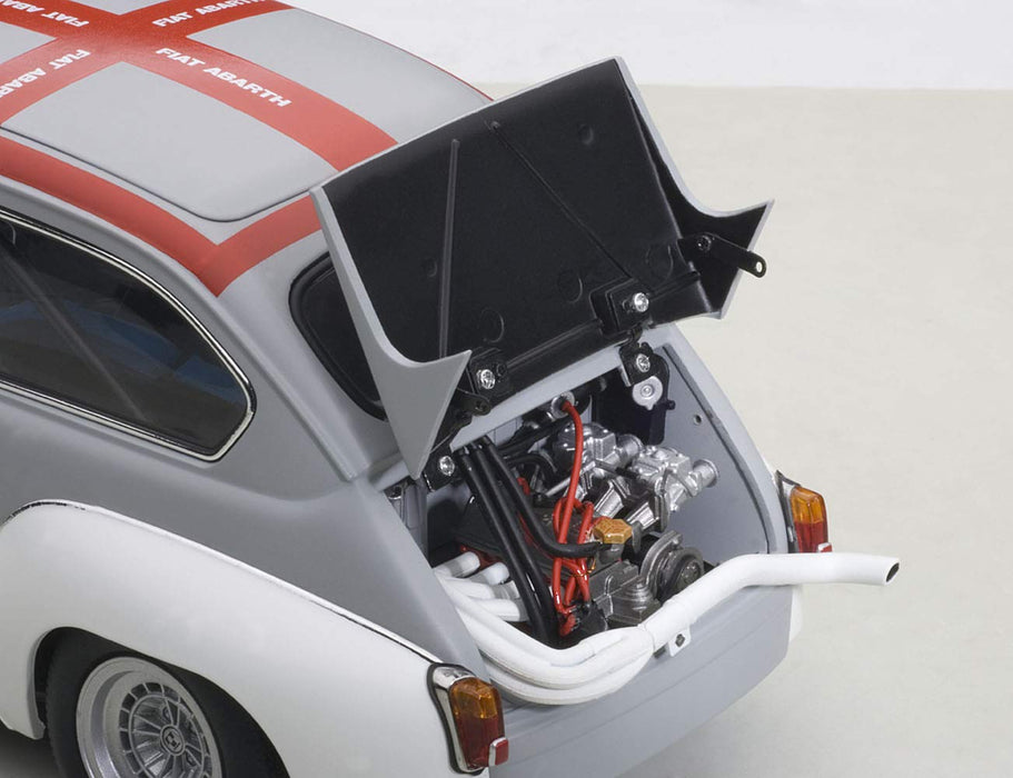 Modèle réduit de voiture Fiat Abarth 1000 Tcr à rayures grises et rouges à l'échelle 1/18 de Autoart