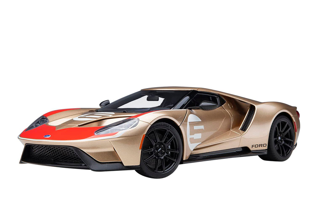 Modèle réduit de voiture Ford GT Holman Moody Heritage Edition Gold Red 1/18 Autoart