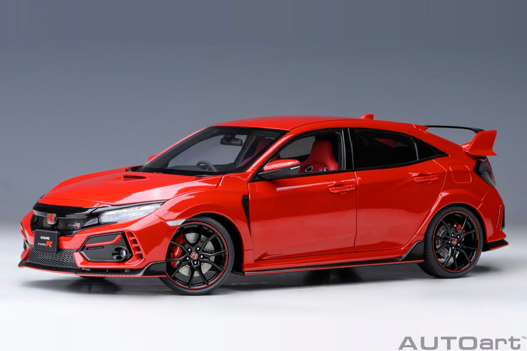 Modèle réduit de voiture rouge Honda Civic Type R 2021 à l'échelle 1/18 d'Autoart