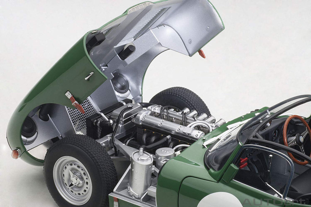 Modèle réduit de voiture moulée sous pression Jaguar E-Type légère verte à l'échelle 1/18 d'Autoart