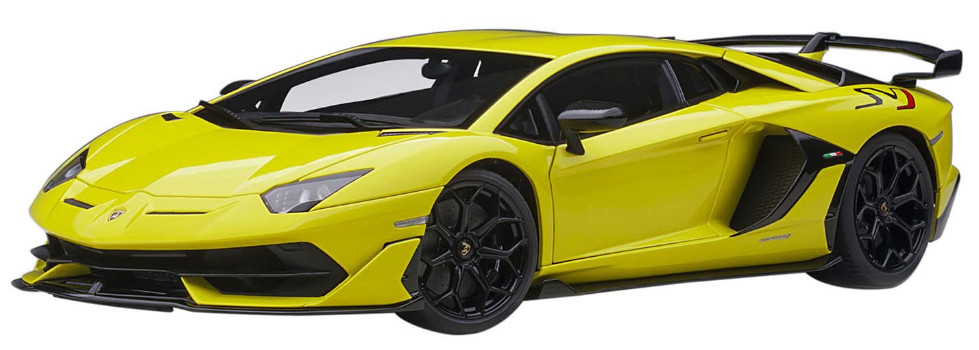 Autoart 1/18 Lamborghini Aventador SVJ Model Car Pearl Yellow