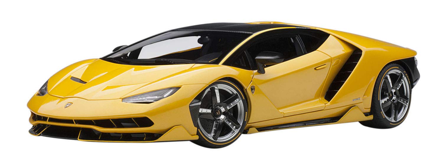 Modèle réduit moulé sous pression Lamborghini Centenario jaune métallisé à l'échelle 1/18 d'Autoart