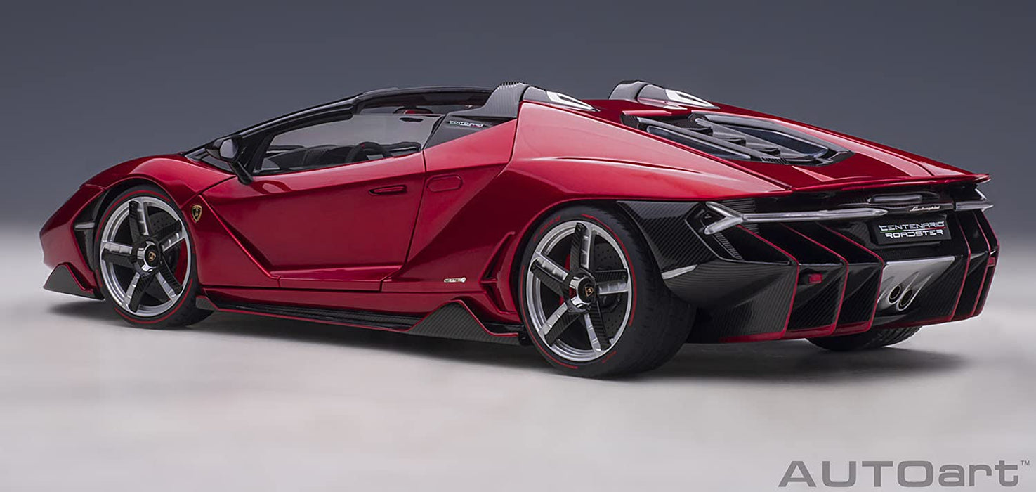 Modèle réduit Lamborghini Centenario Roadster rouge métallisé à l'échelle 1/18 Autoart 79207