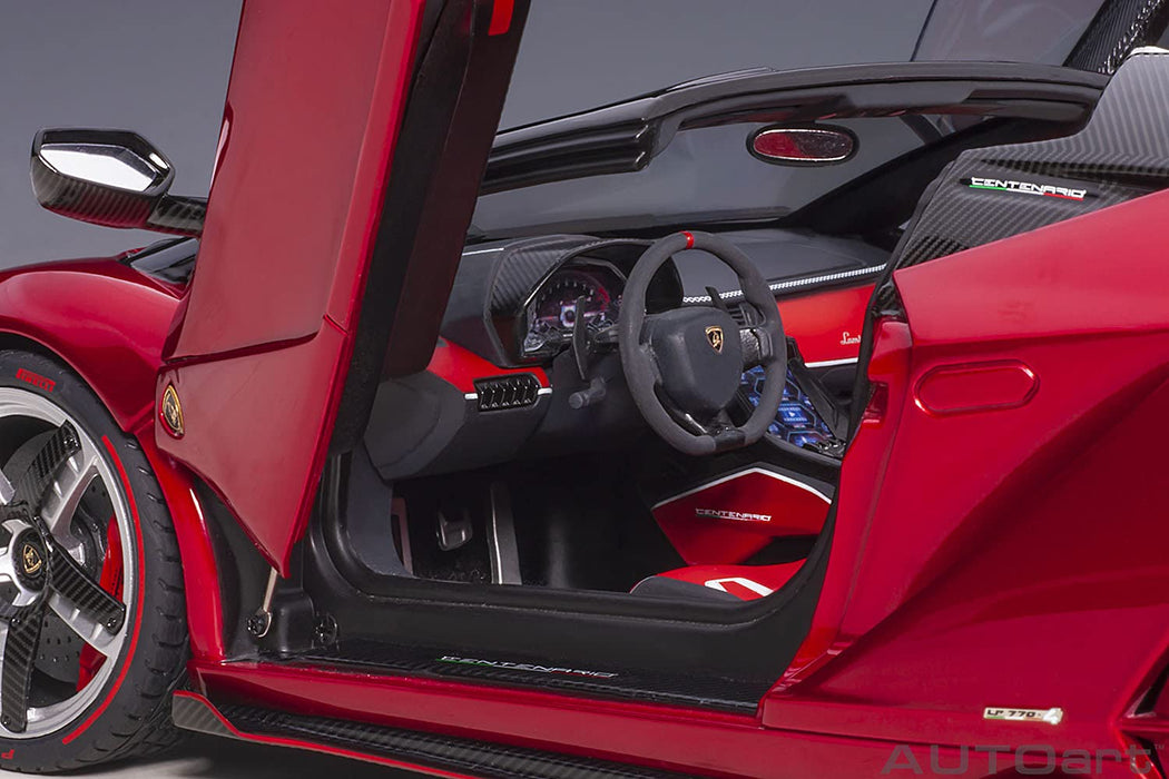 Modèle réduit Lamborghini Centenario Roadster rouge métallisé à l'échelle 1/18 Autoart 79207