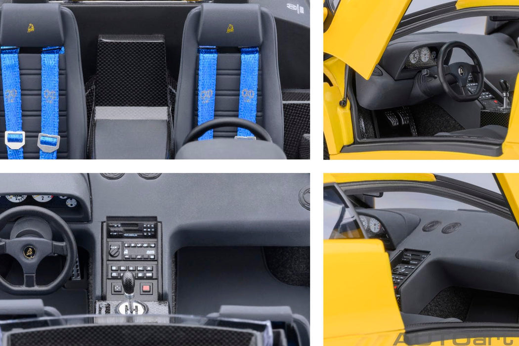 Autoart 1/18 Lamborghini Diablo SE30 Jota Yellow Diecast Model Car