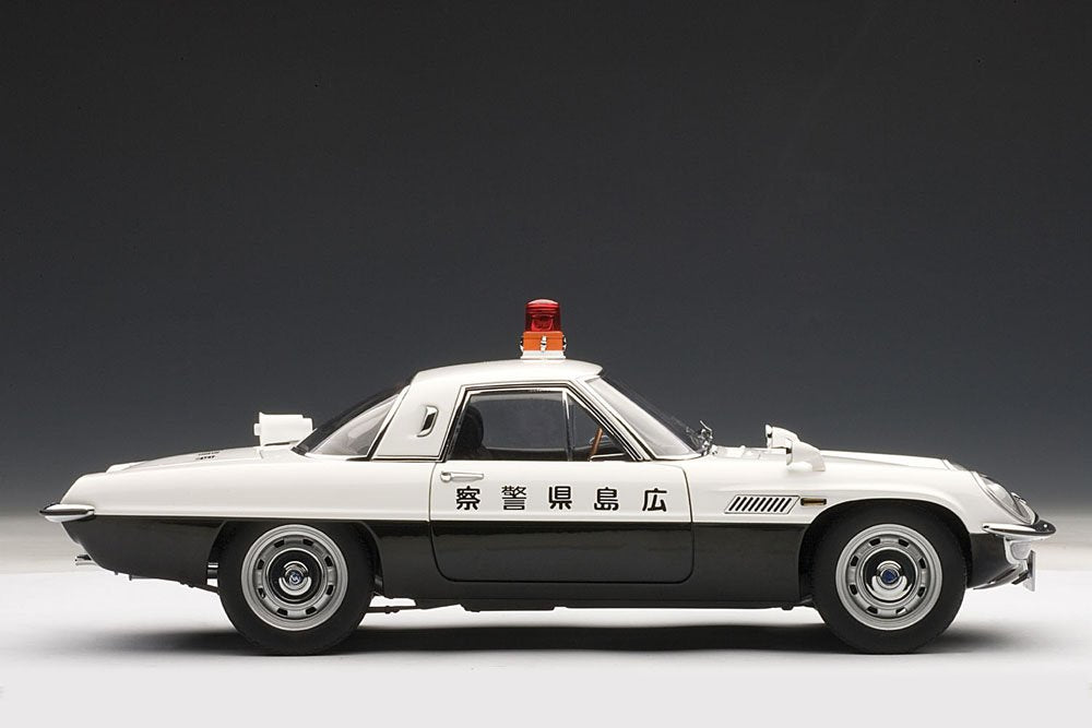 Modèle réduit de voiture de police sportive Mazda Cosmo de la préfecture d'Hiroshima à l'échelle 1/18