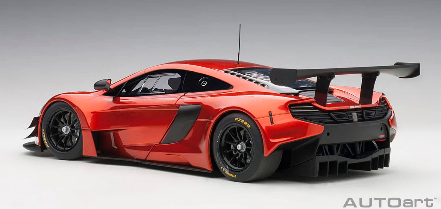 Modèle moulé sous pression McLaren 650S GT3 à l'échelle 1/18 d'Autoart en orange métallisé