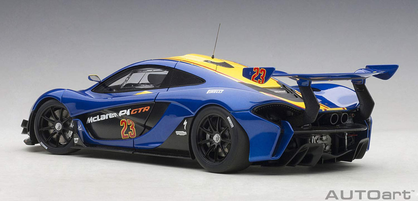 Autoart 1/18 McLaren P1 GTR Druckguss-Modellauto, Blau/Gelb