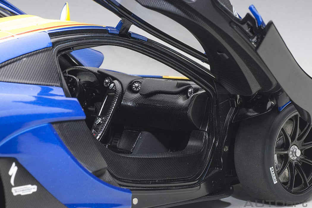 Modèle réduit de voiture moulé sous pression Autoart 1/18 McLaren P1 GTR Bleu Jaune