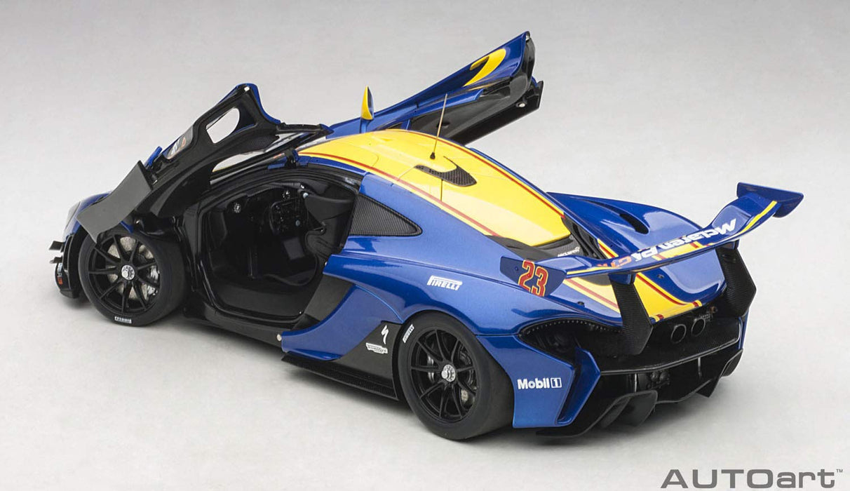 Modèle réduit de voiture moulé sous pression Autoart 1/18 McLaren P1 GTR Bleu Jaune