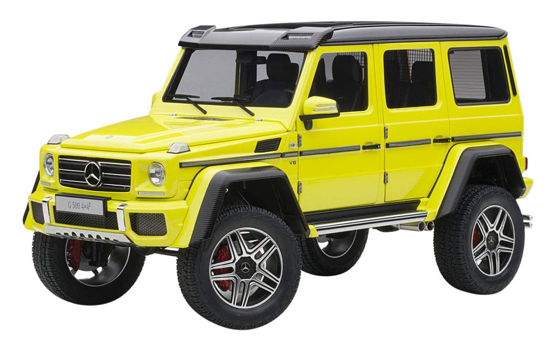 Modèle réduit de voiture Mercedes-Benz G500 4X4 jaune carré à l'échelle 1/18 d'Autoart