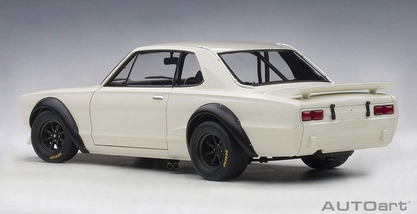 Modèle réduit de voiture de course Nissan Skyline GT-R KPGC10 1972 blanche 1/18 Autoart