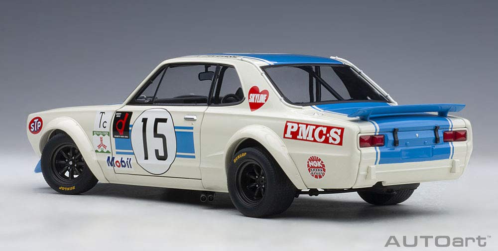 Modèle réduit de voiture finie Autoart 1:18 Nissan Skyline GT-R KPGC10 Racing 1972