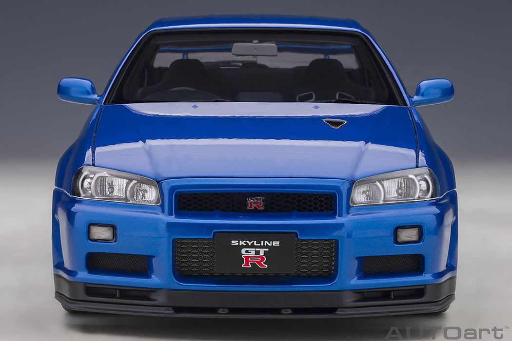 Autoart 1/18 Nissan Skyline GT-R R34 V Spec II BBS LM-Felgen Bayside Blue 77409