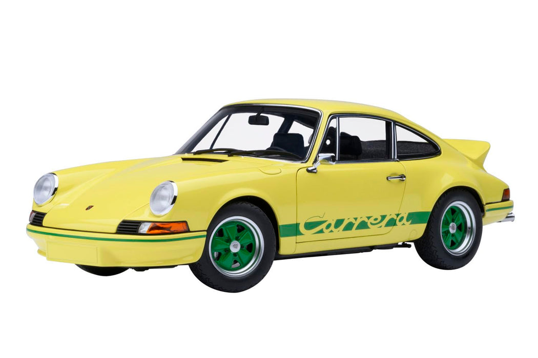 Autoart Porsche 911 Carrera 2.7 RS 1/18 Scale Light Yellow Green Stripes Model