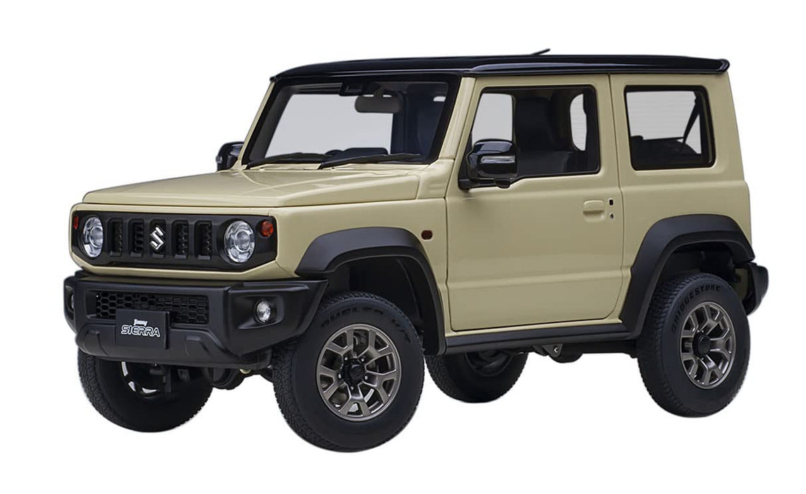 Autoart 1/18 Suzuki Jimny Sierra JB74, Elfenbeinmetallic, schwarzes Dach, Modellauto 78510