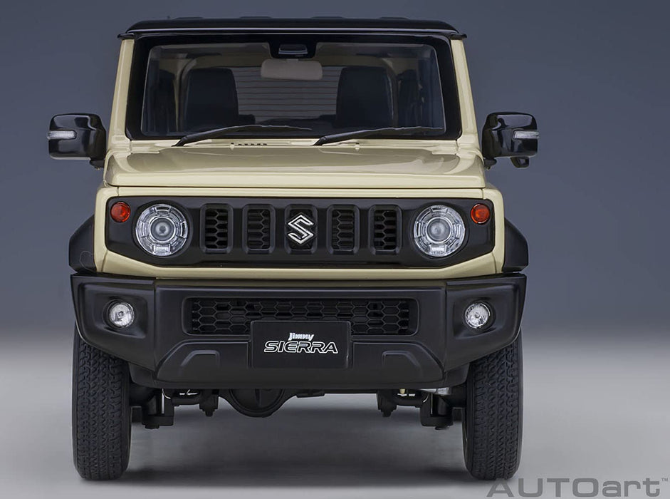 Autoart 1/18 Suzuki Jimny Sierra JB74, Elfenbeinmetallic, schwarzes Dach, Modellauto 78510