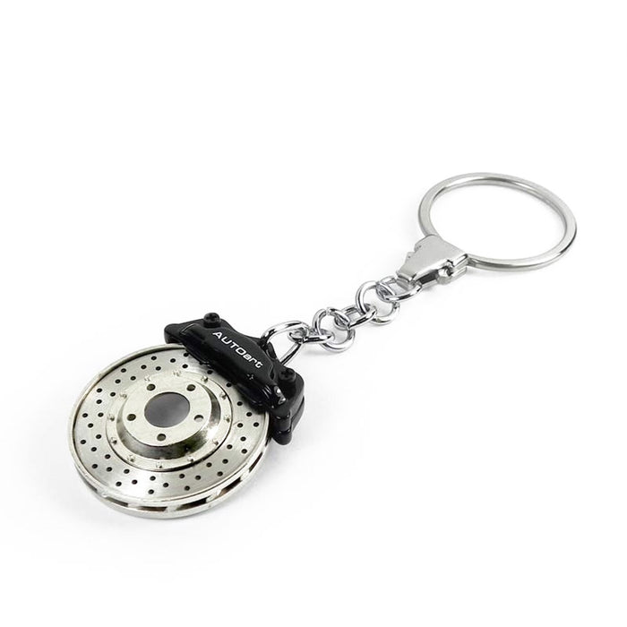 Autoart Omega Shape Racing Brake Disc Keychain with Black Caliper