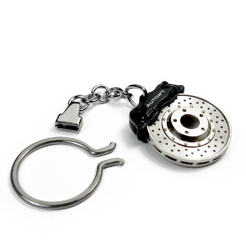 Autoart Omega Shape Racing Brake Disc Keychain with Black Caliper