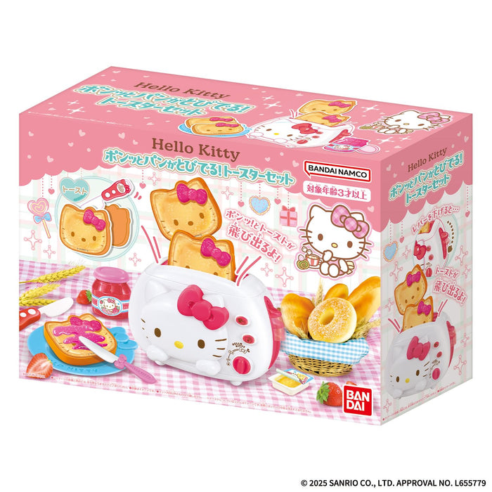 Bandai Hello Kitty Pop Up Bread Toaster Set for Kids Baking Fun
