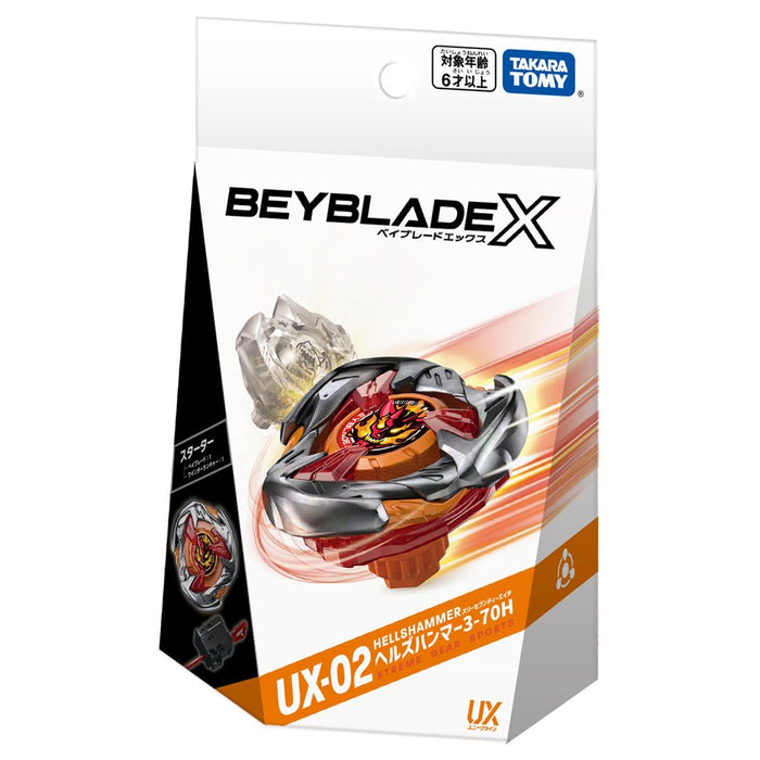 Takara Tomy Beyblade X Ux-02 Starter Hells Hammer 3-70H Beyblade-Set