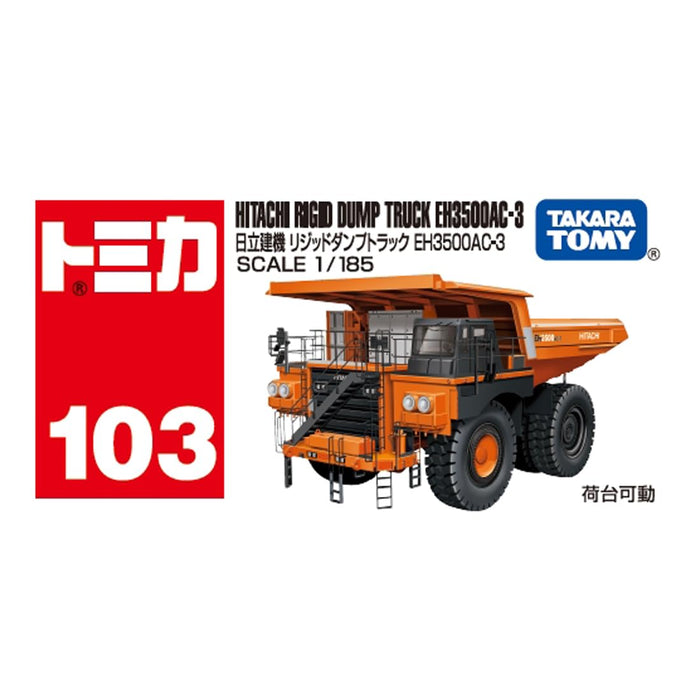 Camion à benne basculante rigide Hitachi Construction Machinery Box 103 de Takara Tomy