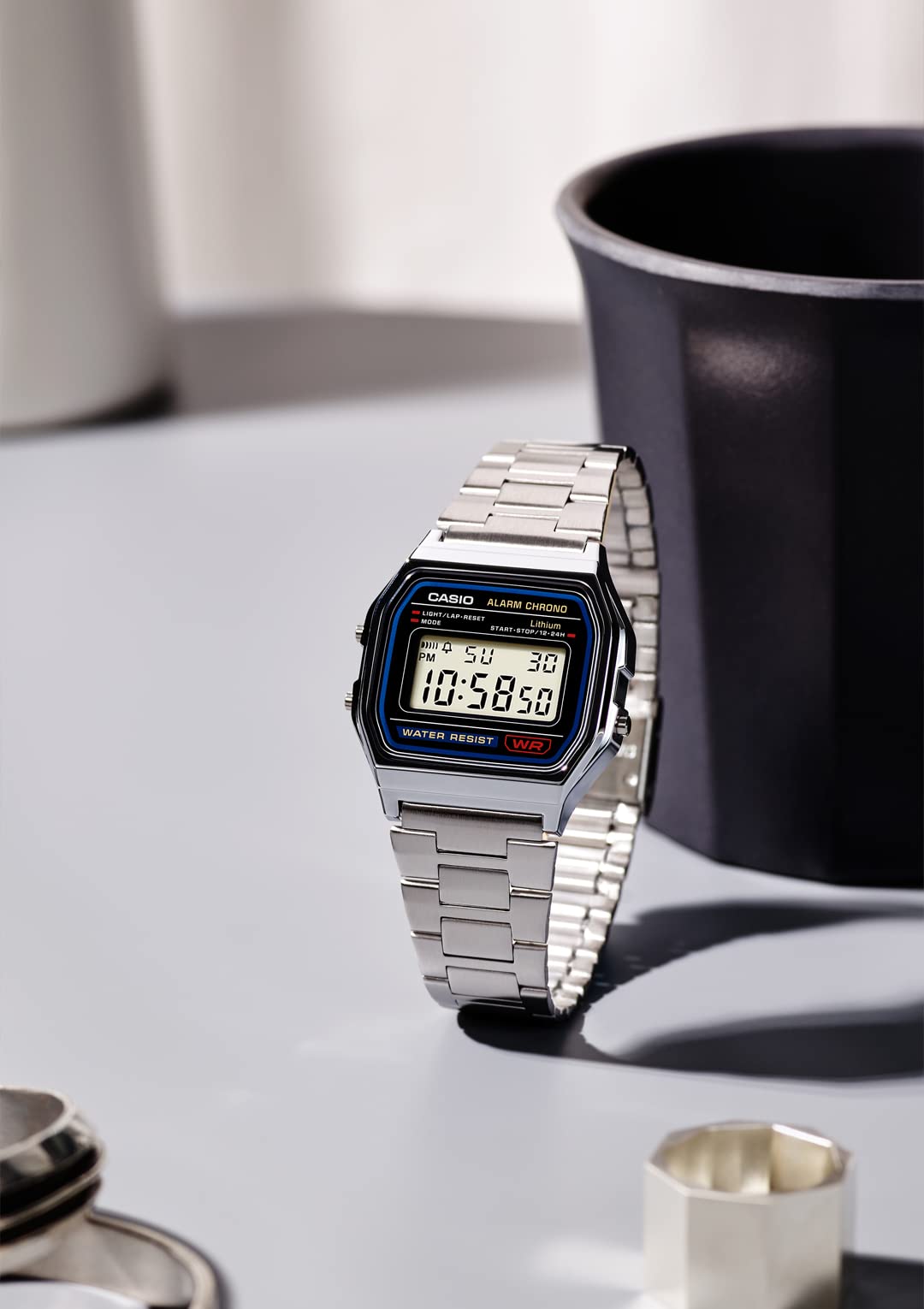 Casio Collection A158Wa-1Jh Men's Silver Stainless Steel Watch