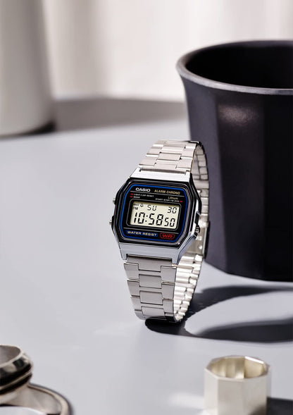 Casio Collection A158Wa-1Jh Men's Silver Stainless Steel Watch