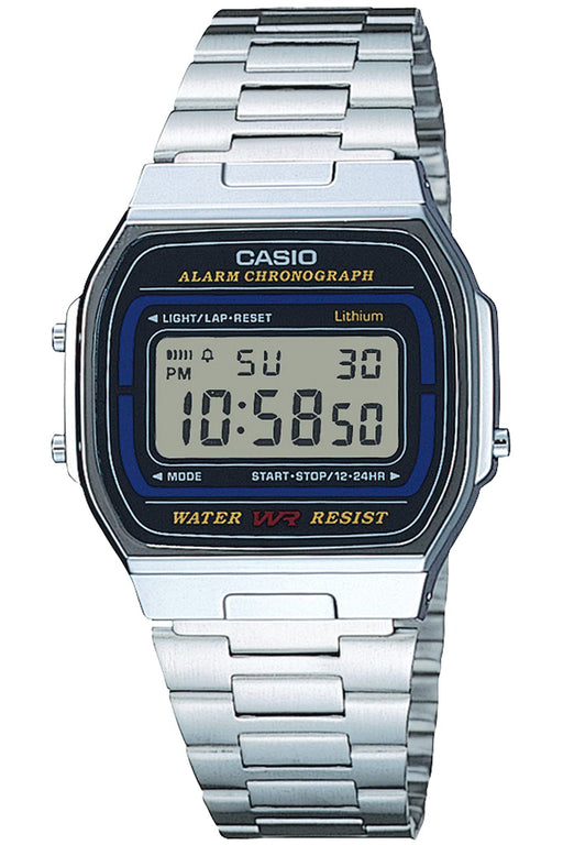 Casio Collection A164Wa-1QJH Men's Silver Watch Water Resistant Digital Timer